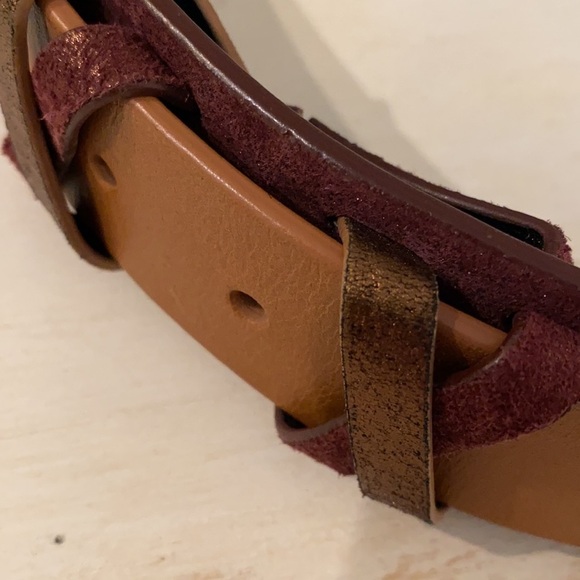 Nanette Lepore Metallic Leather Belt - Picture 2 of 8